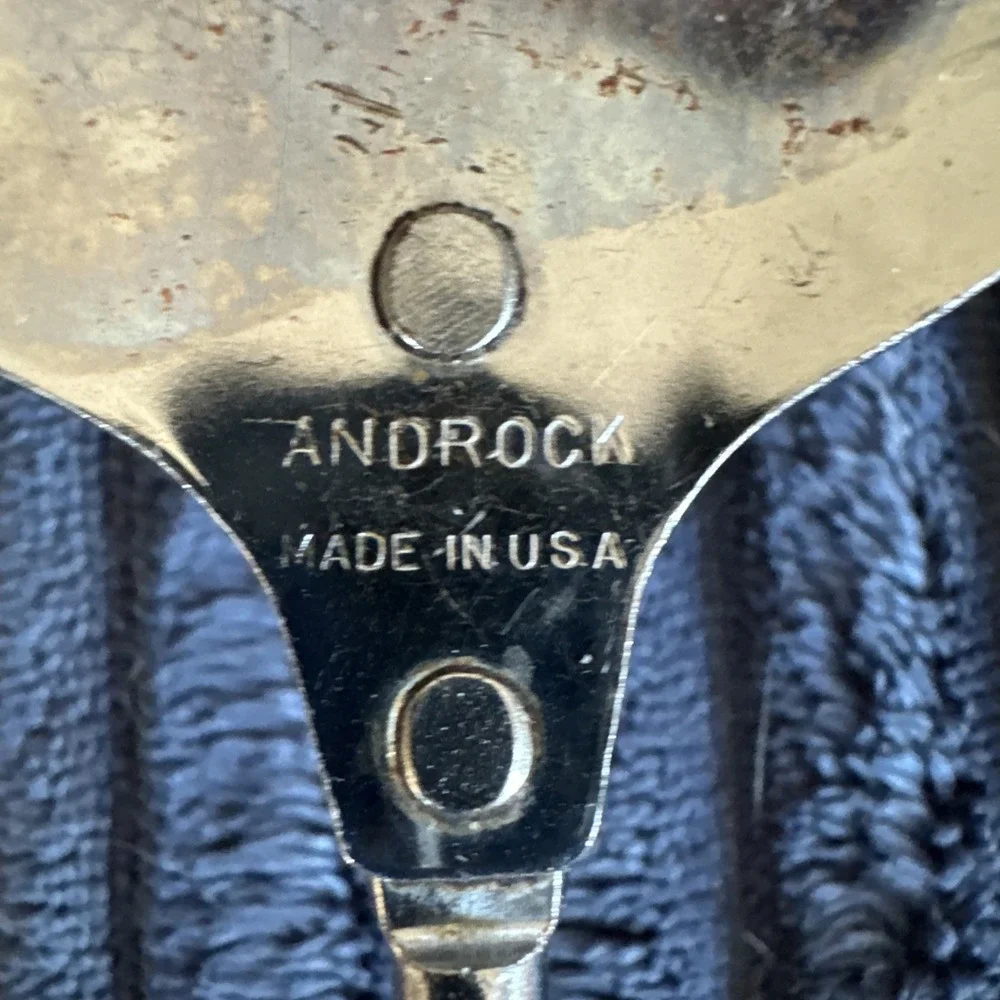 VTG Androck Chrome Plate Slotted Serving Spoon Utensil USA Stain Steel Prop